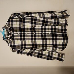 Forever 21 Black and White Plaid Button-Down Shirt